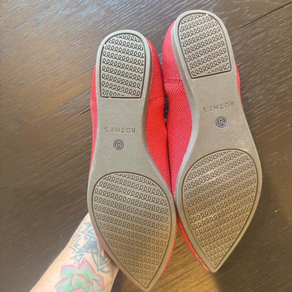 Rothy's Bold Red Pointed Flats - Picture 5 of 5